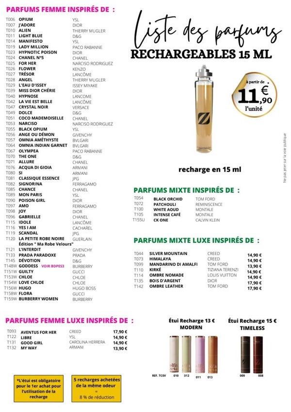 LUXURY Femme RECHARGEABLE 15ml