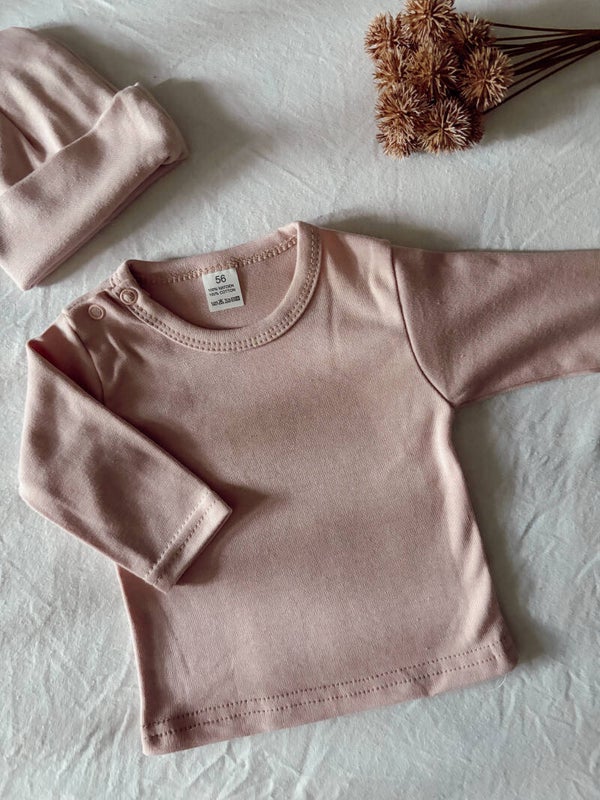 Newborn shirt met naam - deep pink