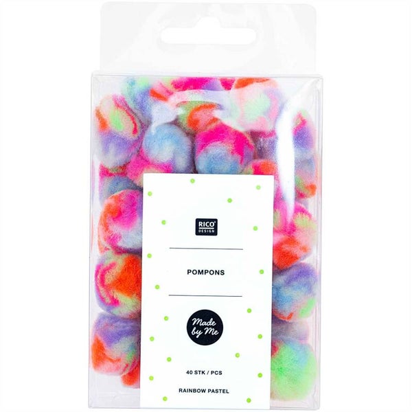 POMPONS Rainbow Pastel
