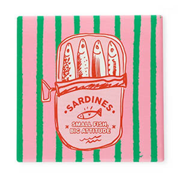 Tegeltje "Sardines. Small fish, big attitude"