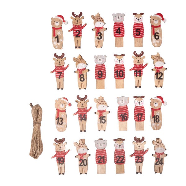 Adventskalender nummers - kerstdieren