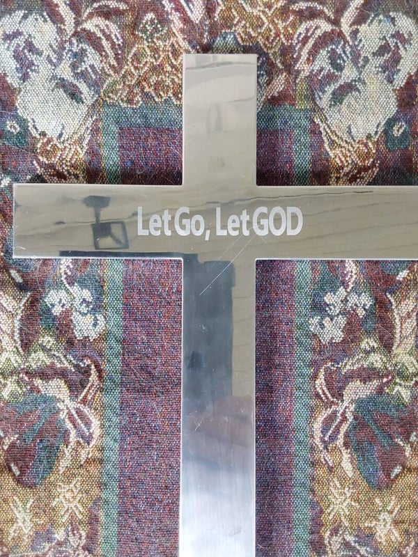 Polished Aluminum Wall Cross - 12 x 8 Inches