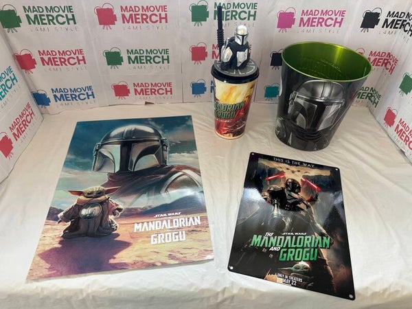 Mandalorian and Grogu Popcorn Bucket and Drinks cup bundle