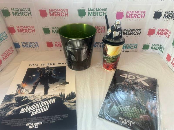 Mandalorian and Grogu movie Popcorn bucket and Drinks cup bundle