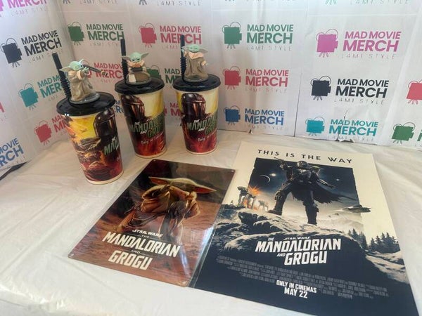 Mandalorian and Grogu Drinks cup and Topper set of 3 bundle