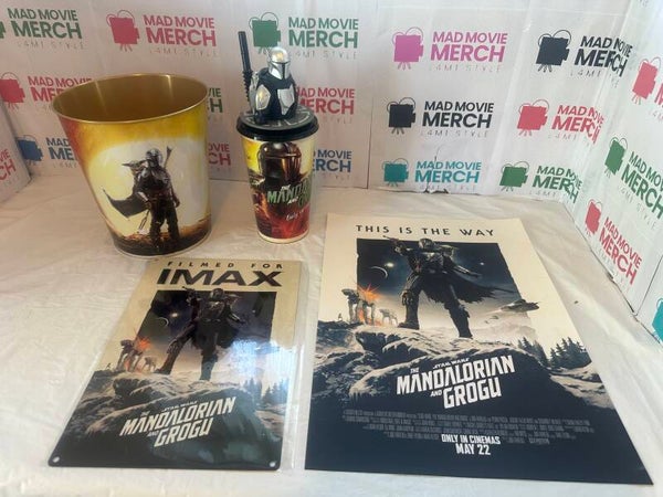 Mandalorian and Grogu movie Popcorn bucket and Drinks Cup bundle