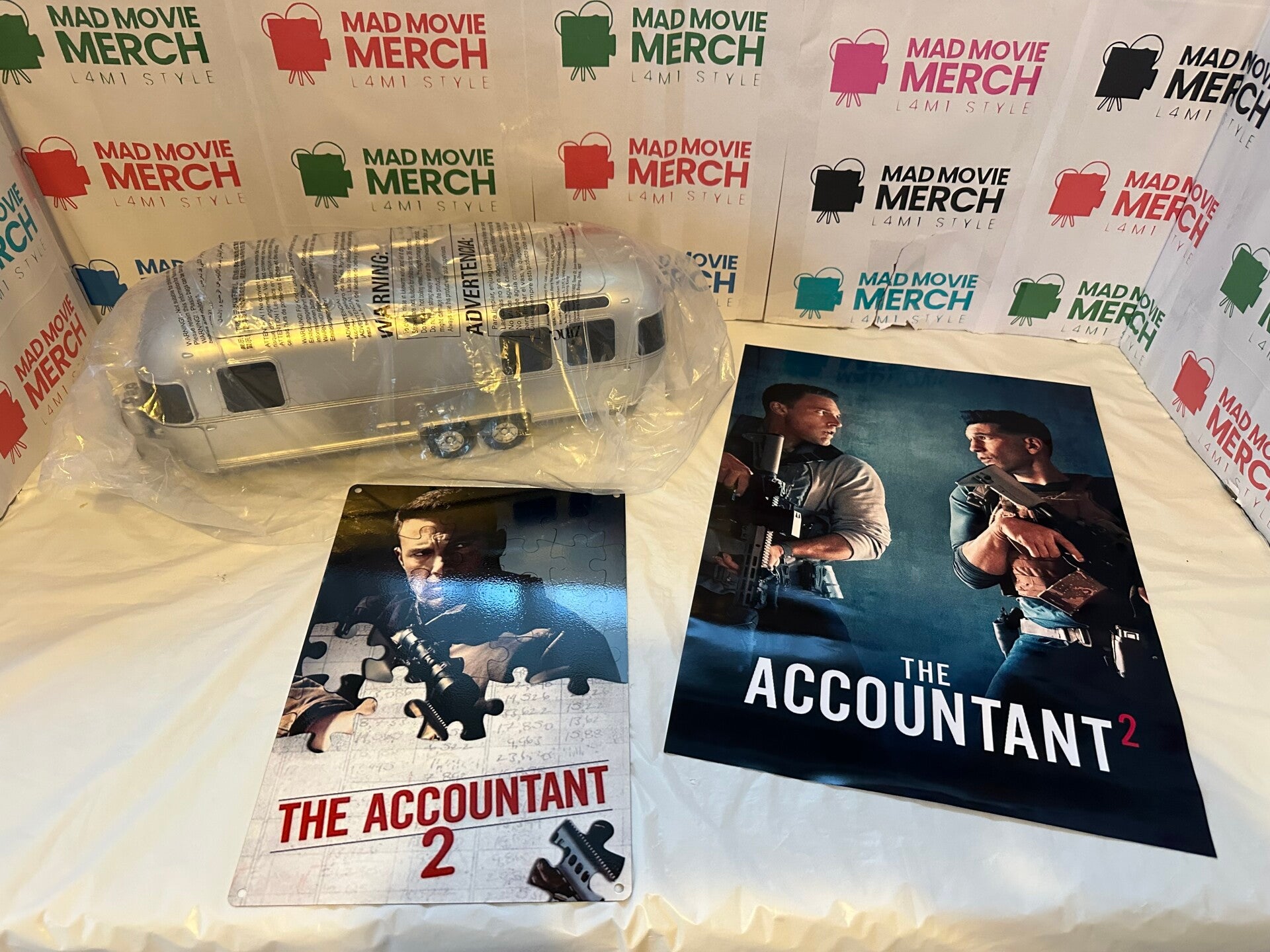 The Accountant 2 Movie Airstream Popcorn Bucket and Poster Bundle