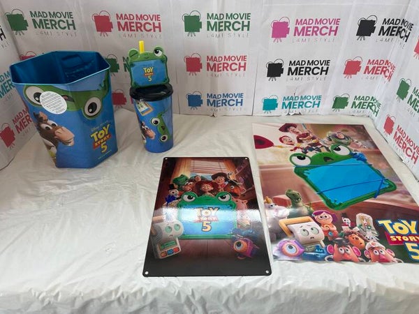 Toy Story 5 movie popcorn bucket,drinks cup with Lilypad topper and poster bundle