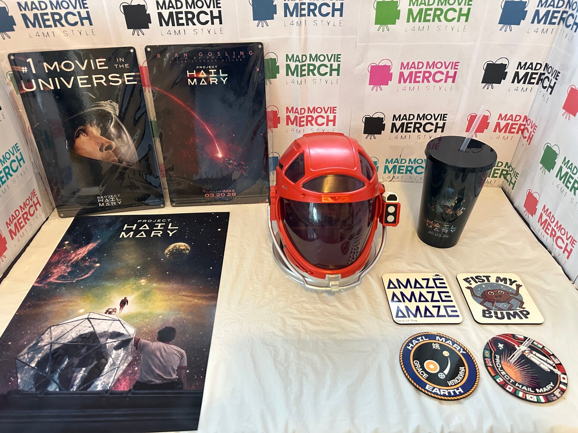 Project Hail Mary movie popcorn bucket drinks cup and poster bundle