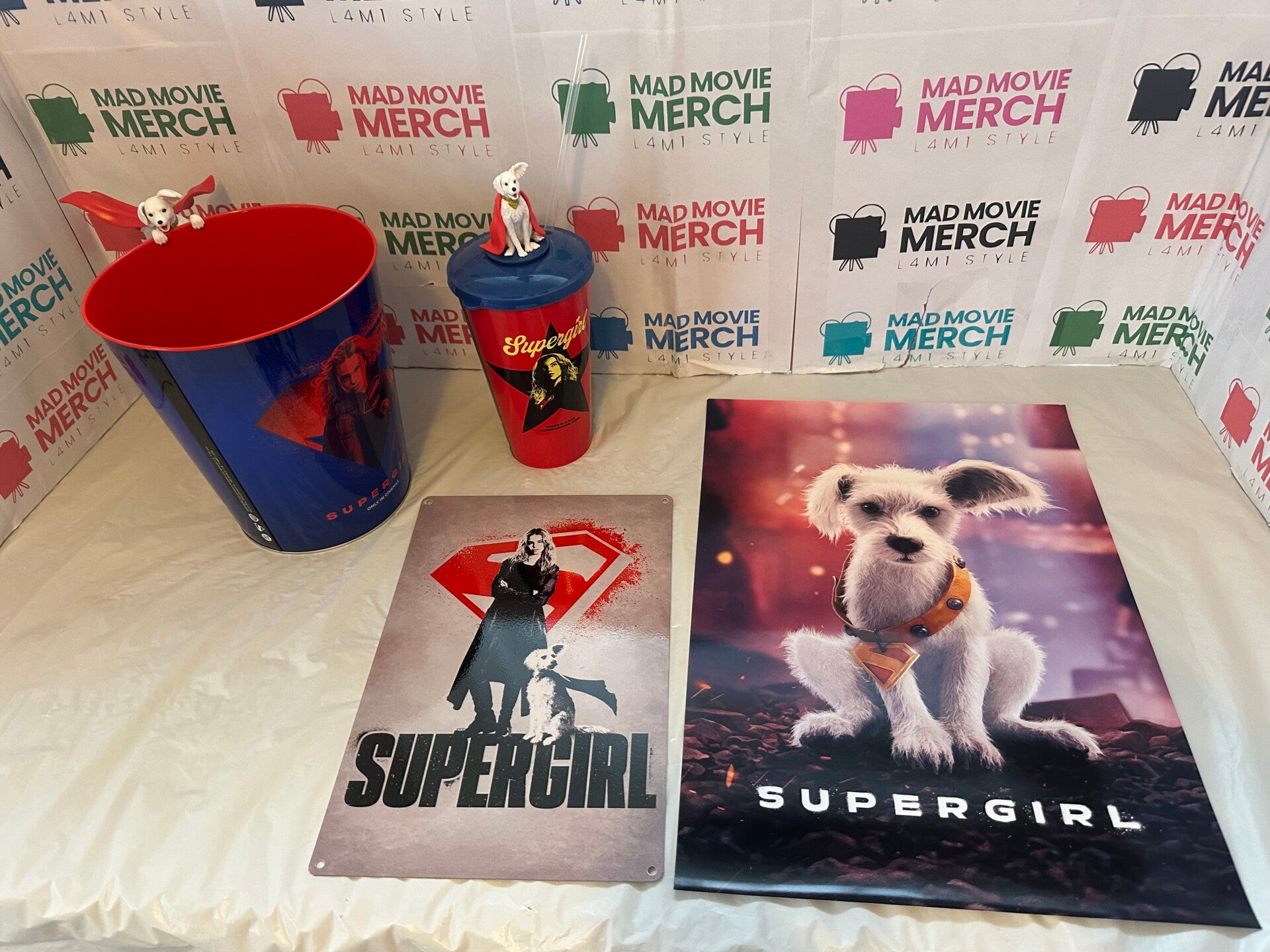 Supergirl movie popcorn bucket drinks cup and poster bundle