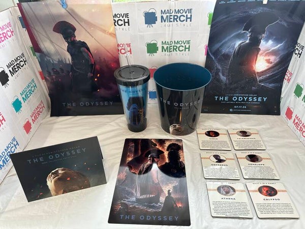 The Odyssey Movie Popcorn Bucket Twin Walled Drinks Cup and Poster Bundle