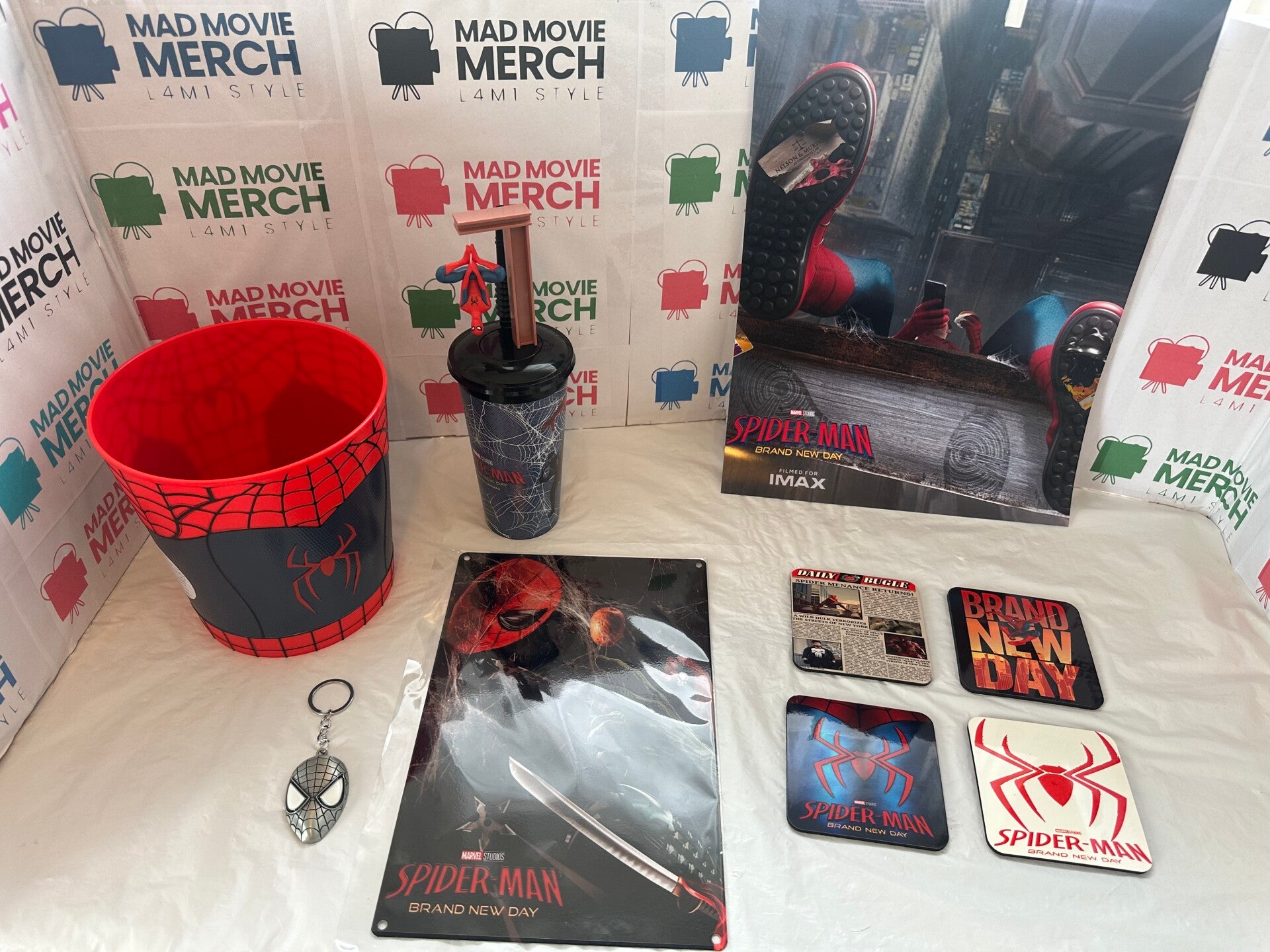 Spider-man Brand New Day Popcorn Bucket Drinks Cup and Poster Bundle