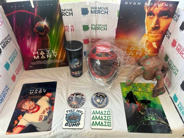 Project Hail Mary Astronaut Helmet Popcorn Bucket 44oz Drinks Cup and Poster Bundle