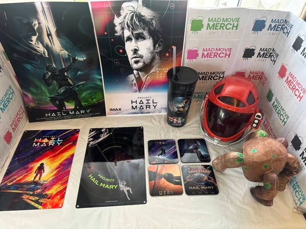 Project Hail Mary Astronaut Helmet Popcorn Bucket Drinks Cup and Poster Bundle