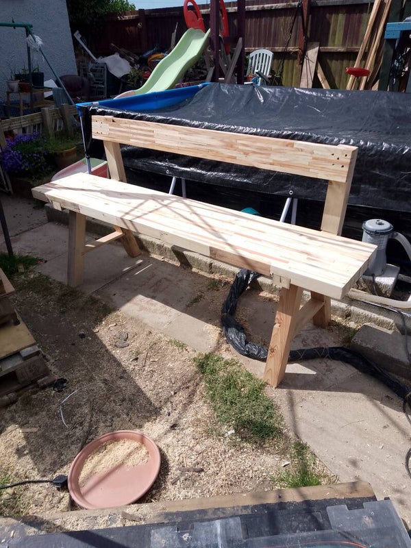 Butchers block style bench