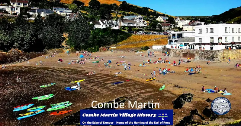 Photomof Combe Martin Beach, North Devon in Summer.