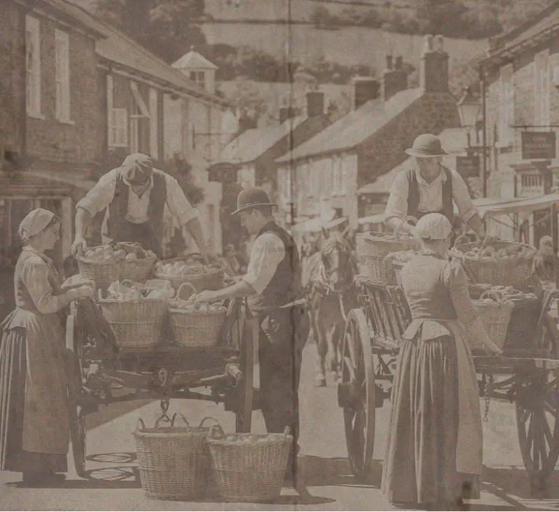 Old photo of Market Day | England | Early 20th centurt