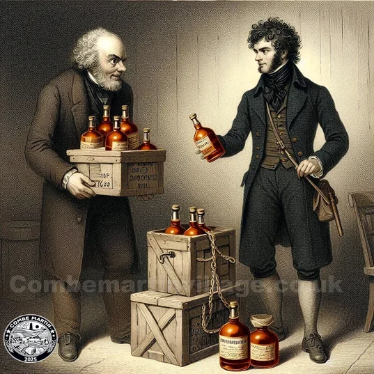 Combe Martin Village History Project 2025 Picture of a village Parson receiving smuggled brandy.