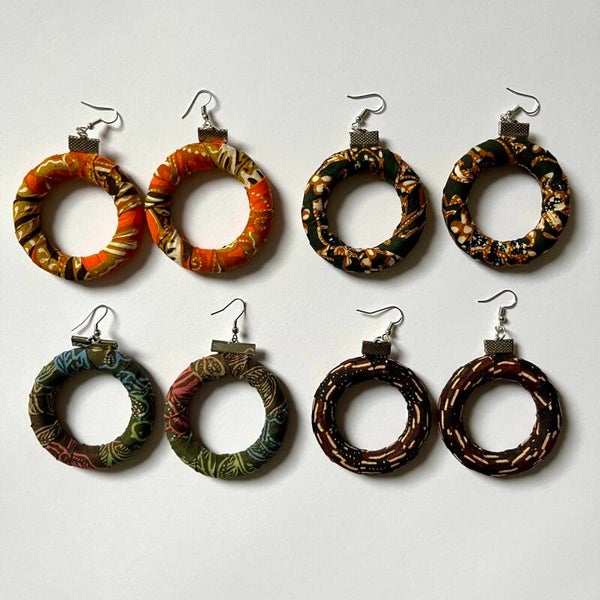 Unique handmade batik earrings (large)