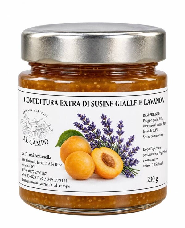 confettura extra di susine gialle e lavanda