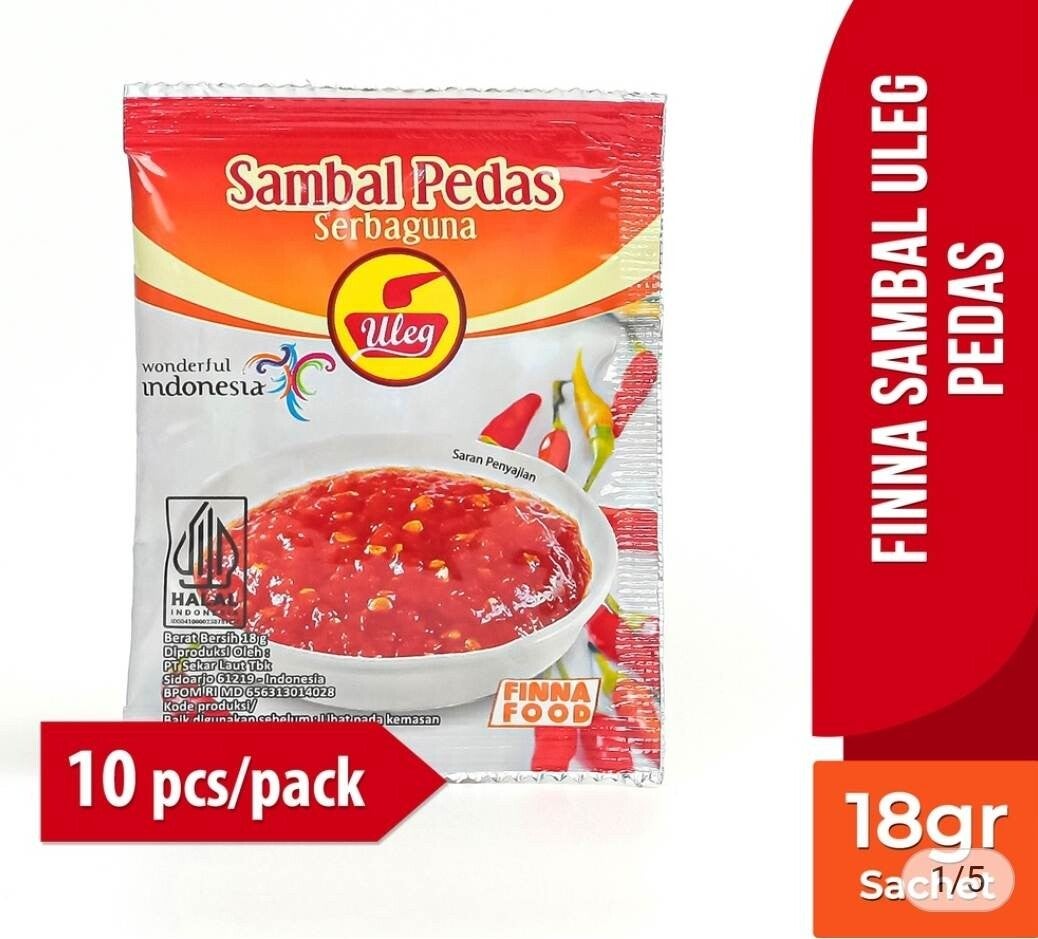 A084 : Finna Uleg Sambal Pedas 18g x 10 sachet