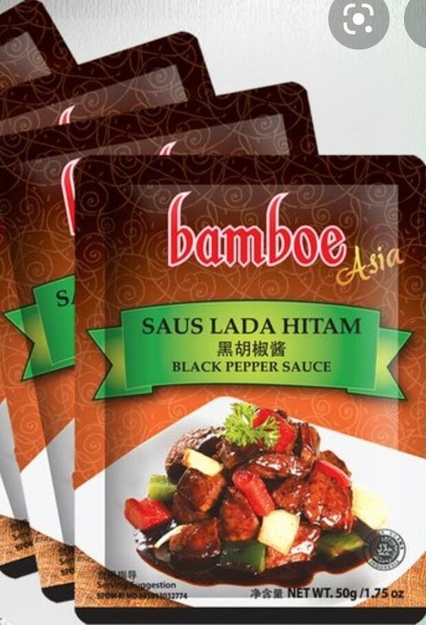 E169 :  Bamboe Bumbu Asia  Saus Lada Hitam  50g
