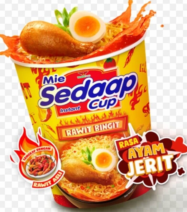C063 :  Mie Sedaap Cup  Rawit  Bingit   Rasa Ayam Jerit  75g