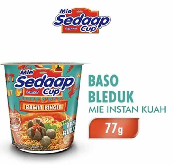 C118 :  Sedaap Mie Cup Rawit Bingit Rasa Baso Bleduk 77g