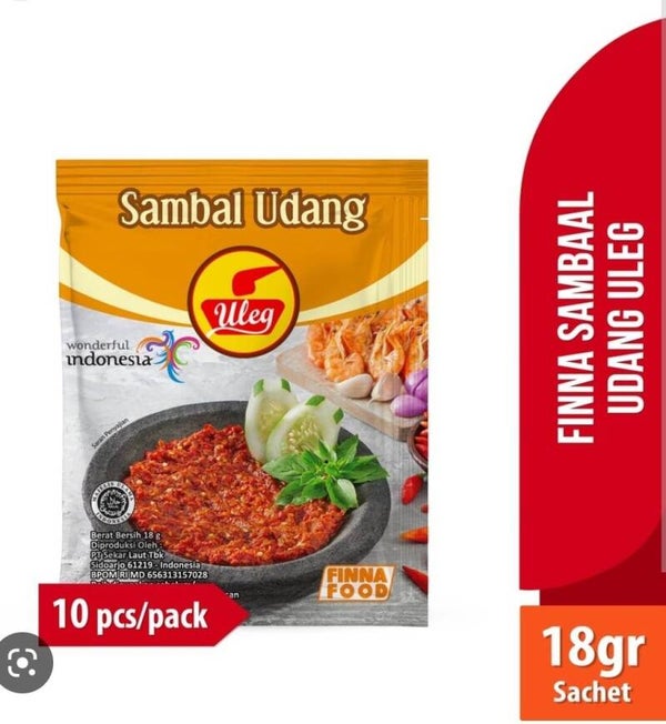 A080 :  Finna Uleg Sambal Udang 18g x 10 sachet