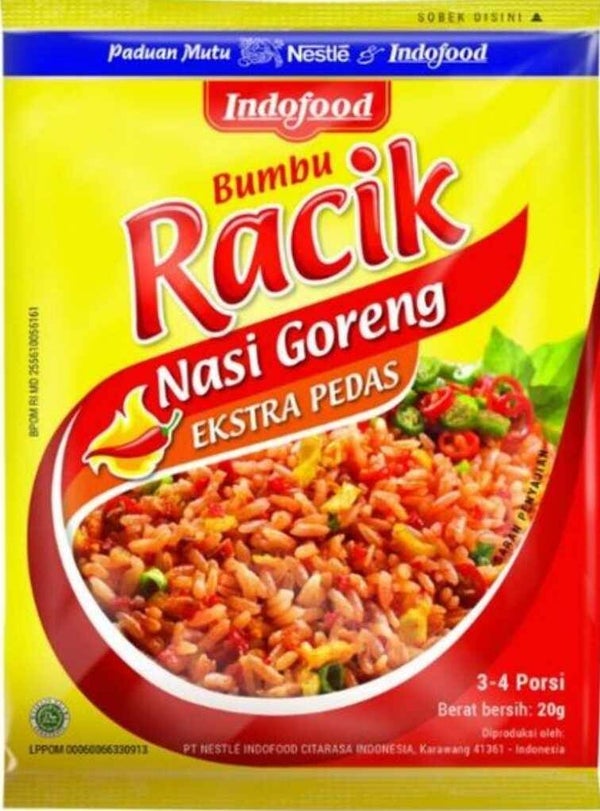 E268 :  Indofood Racik Bumbu Nasi Goreng Extra Pedas x 10 sachet