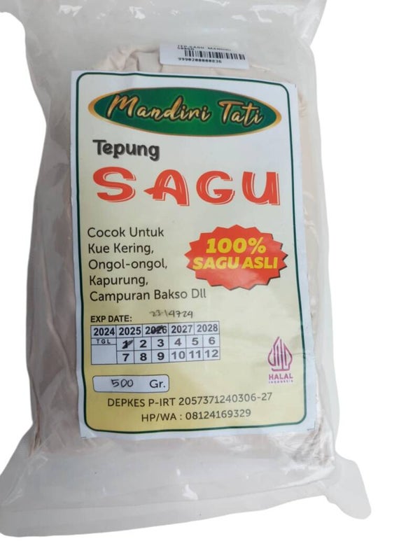 D072 :  Mandiri Tati Tepung Sagu 100% Asli Palopo 500g