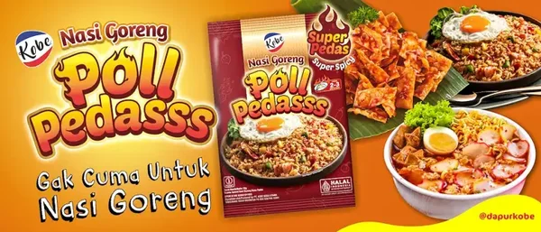 E465 :  Kobe Bumbu Nasi Goreng Poll Pedaass 12g x 3 sachet