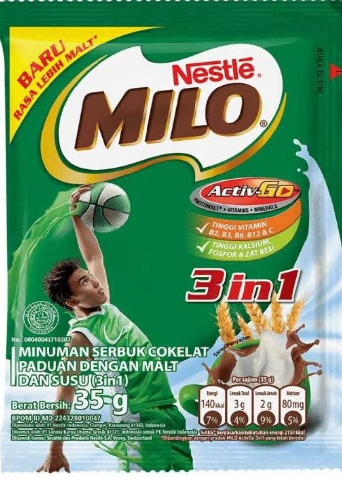 B204 :  Milo susu 3 in 1 Activ-Go 35g x 10 sachet