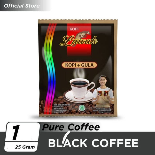 B391 :  Luwak Black Coffee + Sugar 25g x 10 sachet