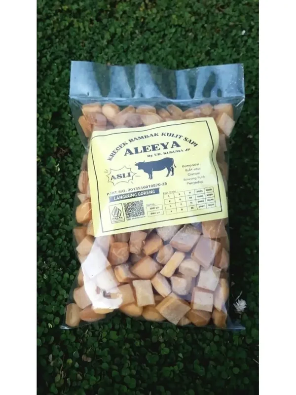 G139 :  Aleeya Krupuk Krecek Rambak Kulit Sapi Kotak 500g