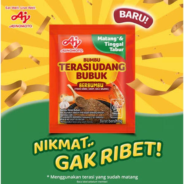 E496 :  Ajinomoto Terasi Udang Bubuk 6g x 10 sachet