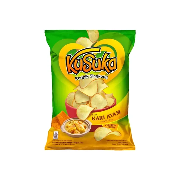 Kusuka Kripik Singkong Kari Ayam 20g x 2 pcs