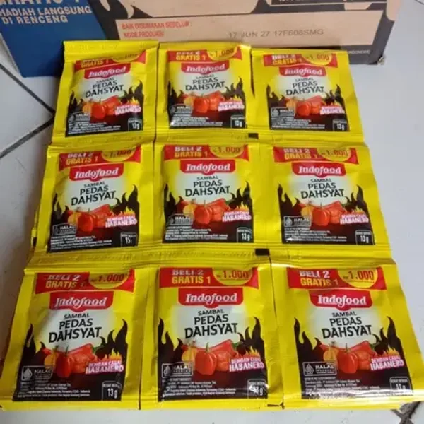 Indofood Sambal Pedas Dahsyat Habanero isi 10 sachet