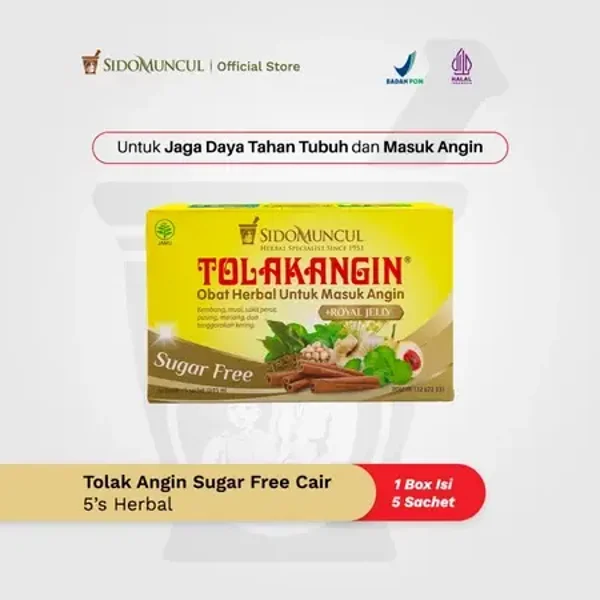 I037 :  Sidomuncul Tolak Angin + Royal Jelly Sugar  Free 15ml x 5 sachet