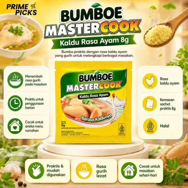 Bumboe Mastercook Kaldu Ayam 8g x 10 sachet