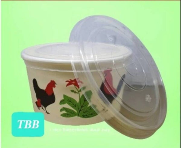 J086 :  Paper Bowl Cap Ayam Jago + Tutup x 10 pcs
