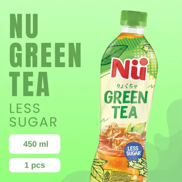 Nu Green Tea Less Sugar 450ml