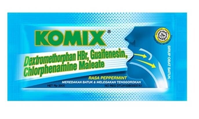 I077 :  Komix Sirup Obat Batuk Rasa Peppermint 7ml x 5 sachet