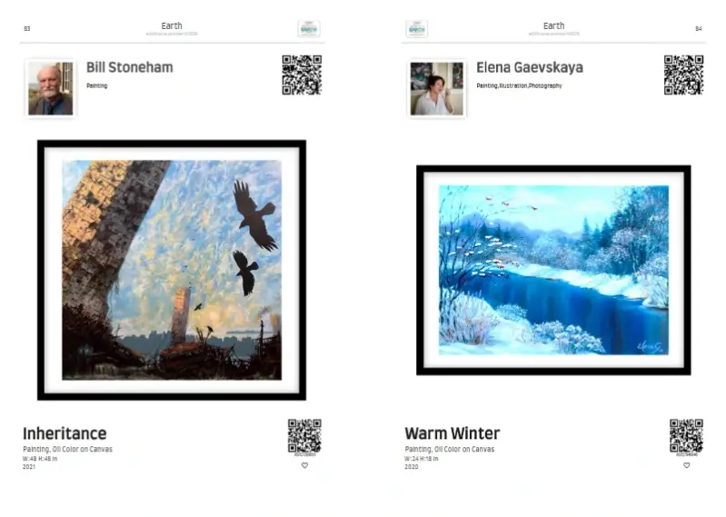 Screenshot from published catalogue with ElenaG's painting.