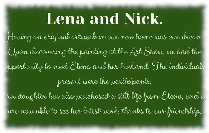 Feedback from customers Lena and Nick.