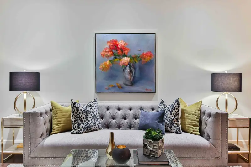 The autumn flower bouquet is a focal point in the modern interior. It is also created by ElenaG.