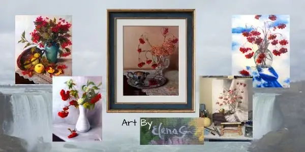 Floral still lifes by ElenaG against the backdrop of Niagara Falls.
