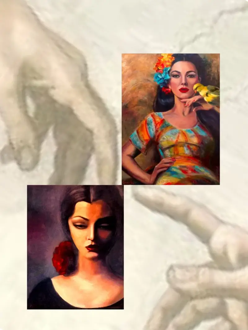  Original oil paintings by ElenaG from her portrait series.