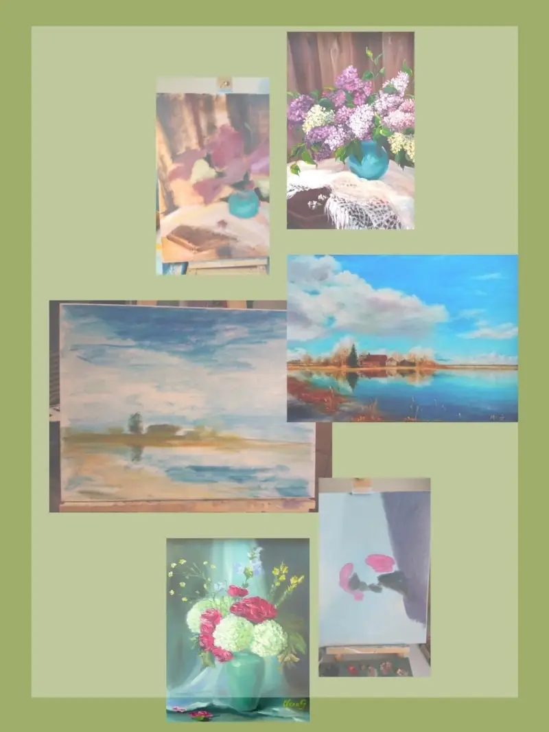  A  set of oil paintings by ElenaG from start to finish.