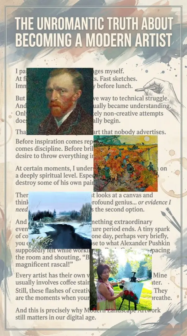  Collage-poster with text and images of van Gogh and ElenaG.